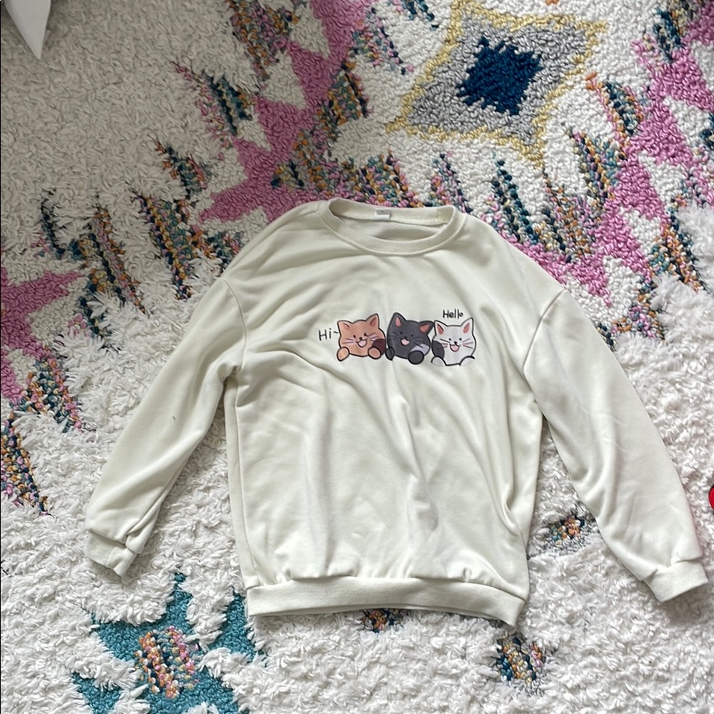 Cute Cat Graphic Sweatshirt